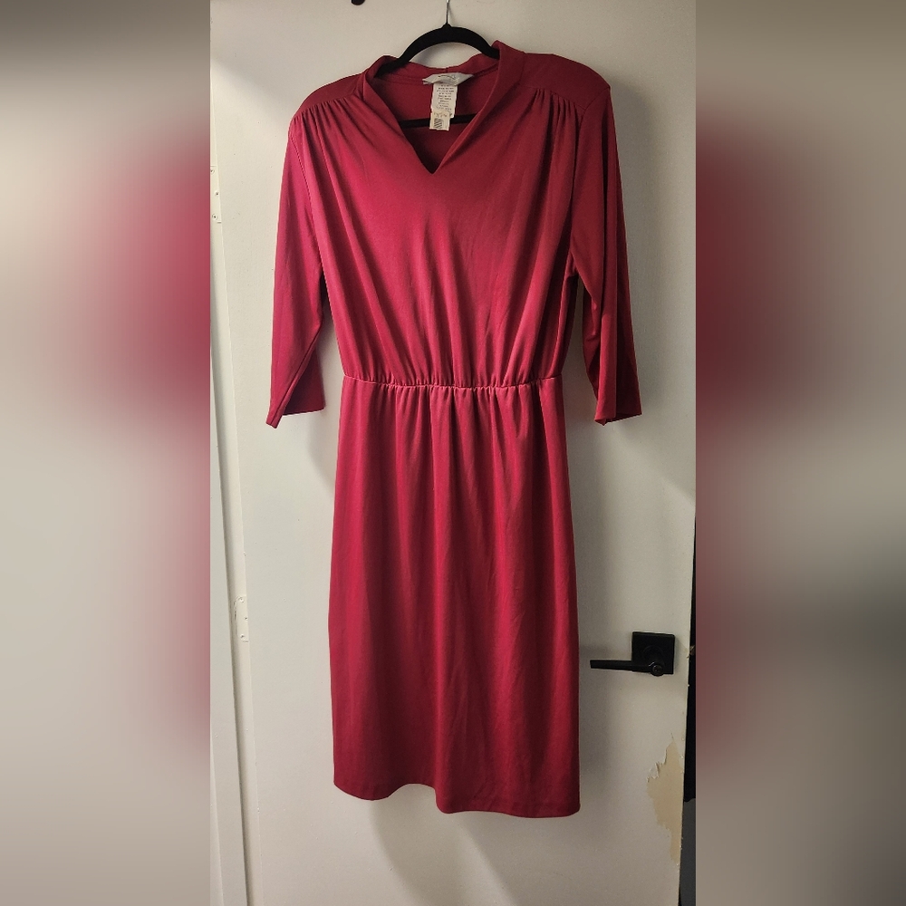 Blair Women's Long Sleeve Dress in Rich Red